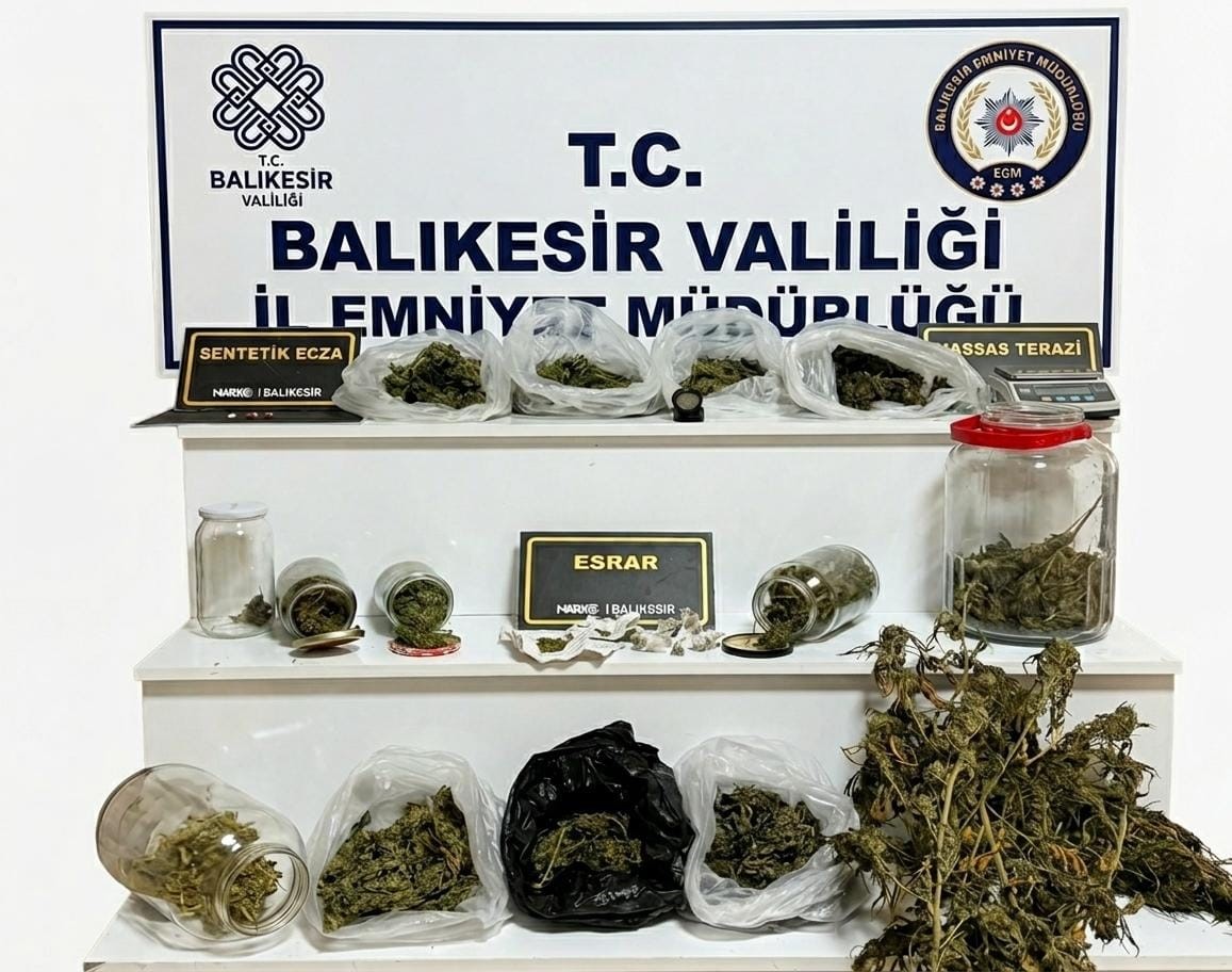 BALIKESİR’DE UYUŞTURUCU OPERASYONU: 2 ŞAHSA GÖZALTI