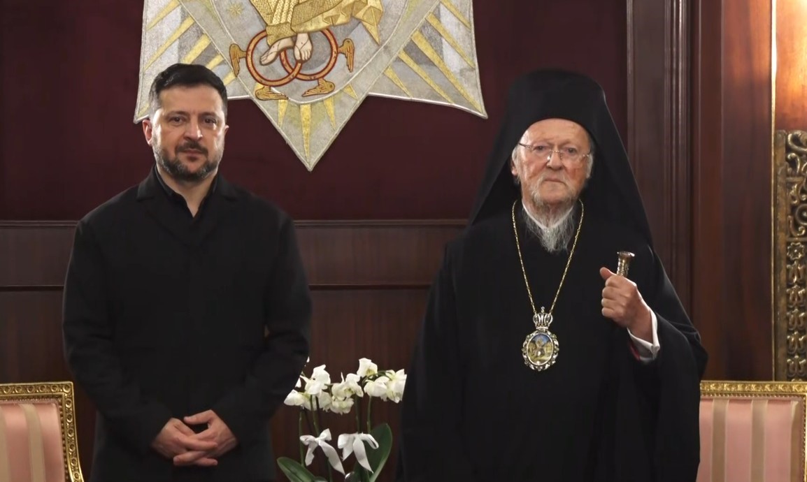 UKRAYNA DEVLET BAŞKANI ZELENSKİY, PATRİK BARTHOLOMEOS İLE BİR ARAYA GELDİ